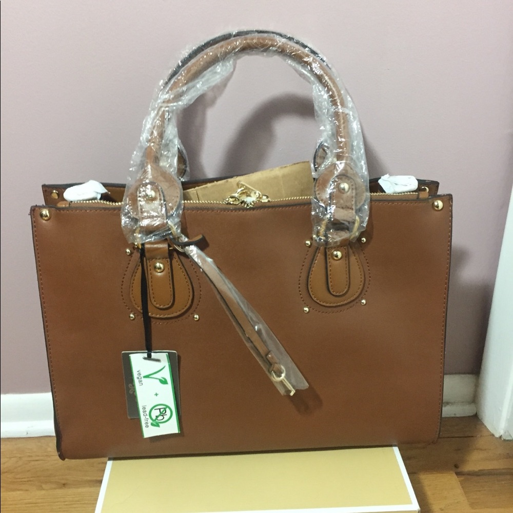 NWT Isabelle Large Tan Rectangular Satchel